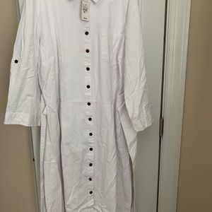Cotton Tie Shirtdress